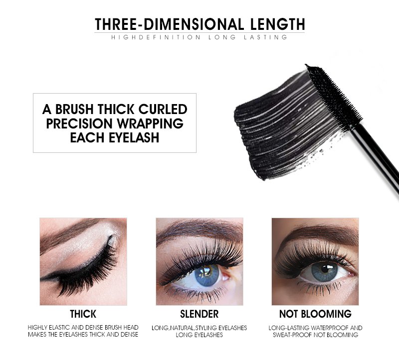 Curling Waterproof Black Mascara